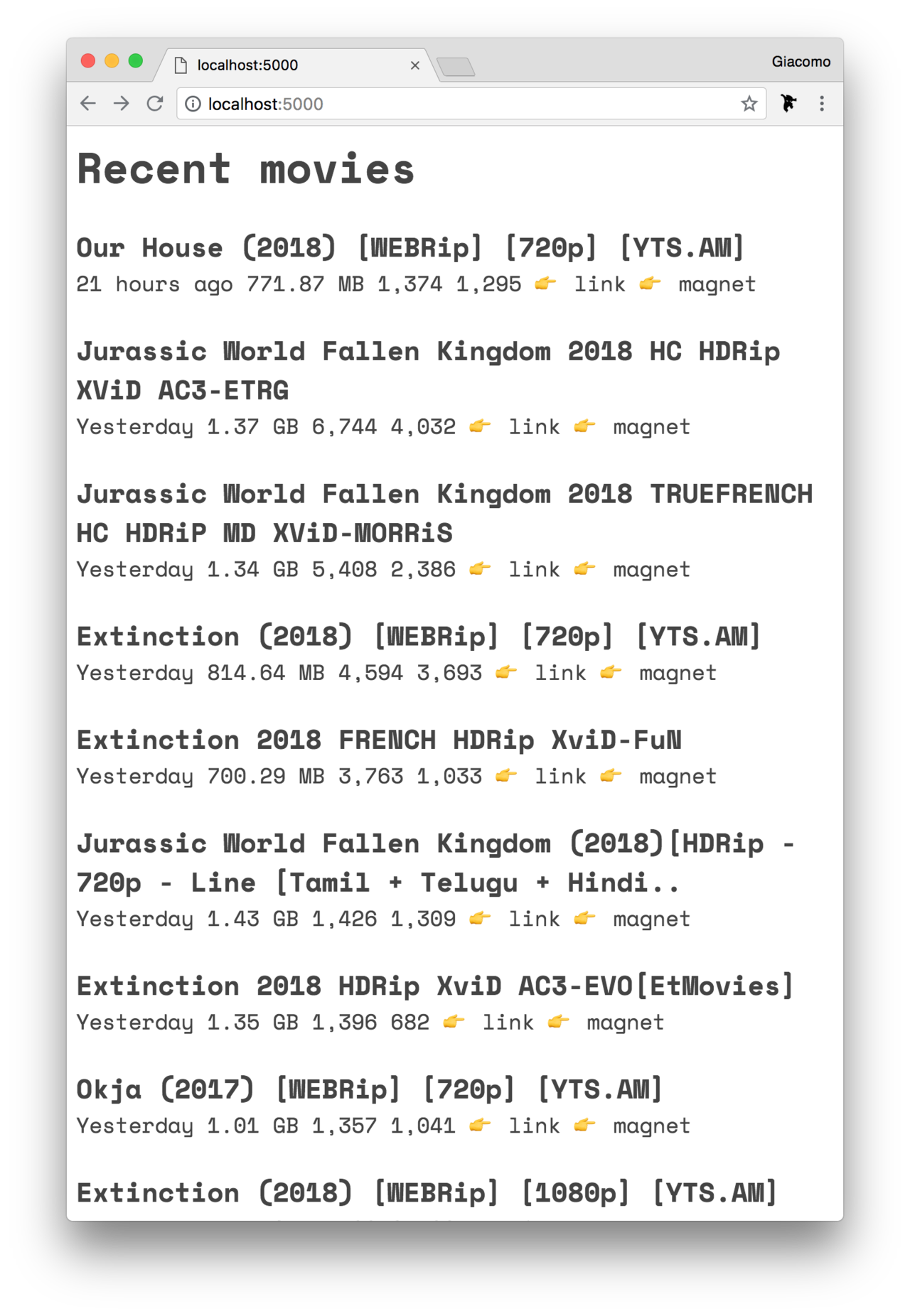 A newsletter of legal movies